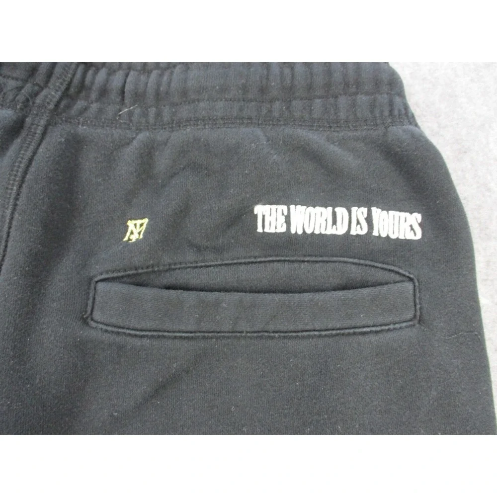 Scarface Shorts Mens Medium Black White Shoe Palace Terry Cloth Drawstring 6